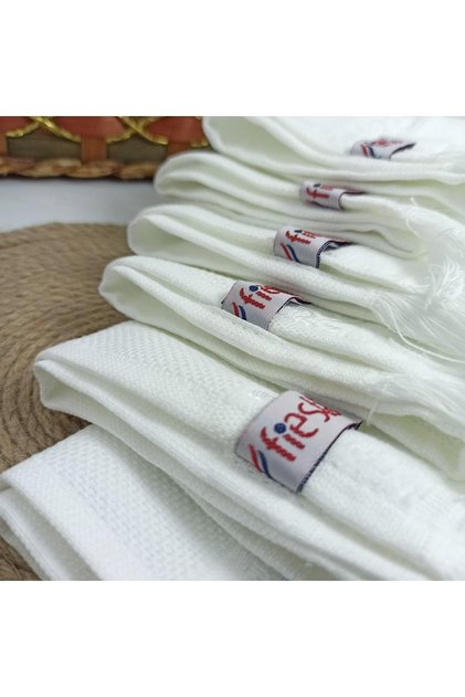 Soft Cotton Cross Stitch Bordered Kitchen Towel 30 X 50 with Tassels 6 Pieces