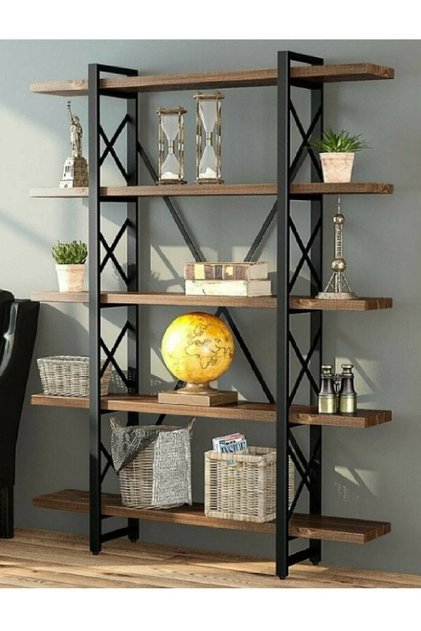 UMUTPARK METAL AHŞAP 5 KATLI KİTAPLIK.