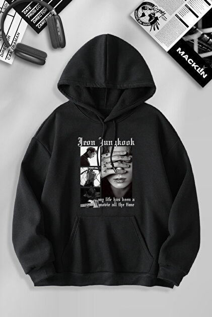 Presmono Unisex Siyah Arirang World Tour Bts Fermuarlı Kapüşonlu