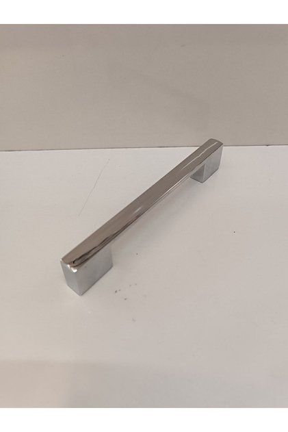 METAL SQUARE GLOSSY CHROME FURNITURE HANDLE PRODUCT DOUBLE SIZE 96MM AND 128MM