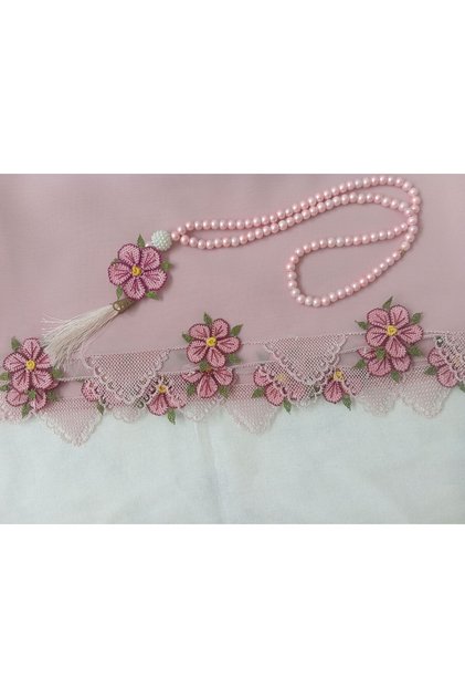 İğne oyası tespihli namaz örtüsü
