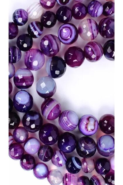 Purple Agate Natural Stone String 8 mm Natural Stone Jewelry Design