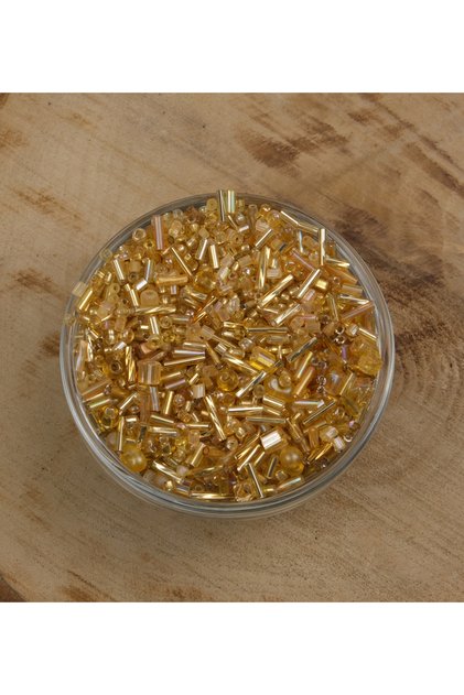 Prestij Candy Mixed Model Glass Beads درجات لون ذهبية فاتحة