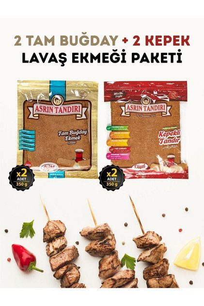 4’Lü Paket (2Adet Ekşi Mayalı Tam Buğday+ 2 Adet Ekşi Mayalı Kepekli Lavaş Ekmeği Paketi)