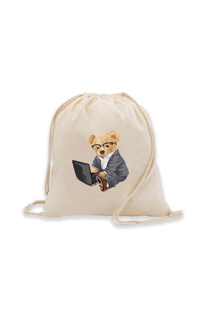 Business Person Teddy Bear Cloth Bag