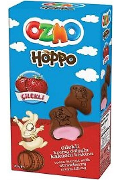 Şölen Ozmo Hoppo Çilekli Krema Dolgulu Kakaolu Bisküvi 40 Gr X 1