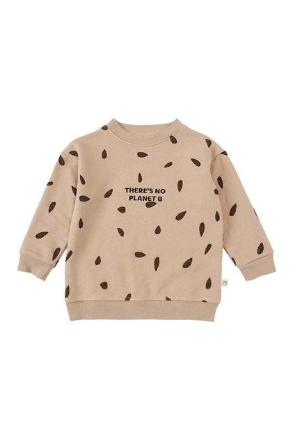 Children's Tracksuit Set with Furry Beige Leaf Pattern on the Inside, Organic Cotton