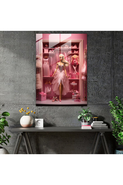 PaintedAnarchy Barbie Dolap Cam Baskı - Barbie, Cam Sanatı, Duvar