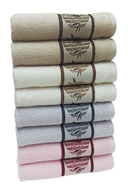 Bonsai Bamboo Towels, 8 Pieces - Grey, Pink, Cream, Beige