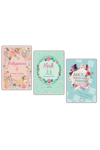 Muhteşem 3'lü Bez Ciltli Set # Pollyanna # Heidi # Alice Harikalar Diyarında