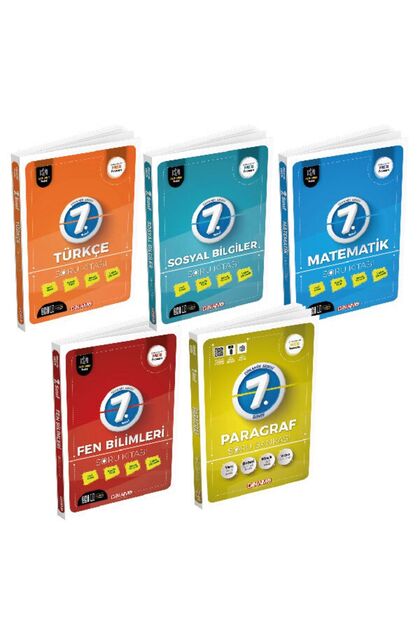 7.sınıf Matematik Türkçe Fen Bilimleri Sosyal Bilgiler Paragraf Yeni Nesil 5 Li Set.
