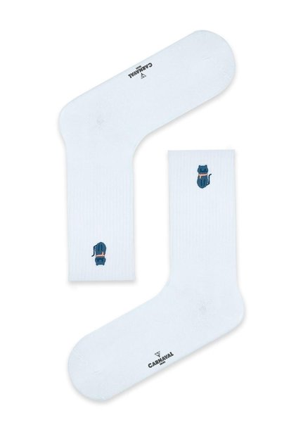 Cat Embroidered Unisex Sports Socks