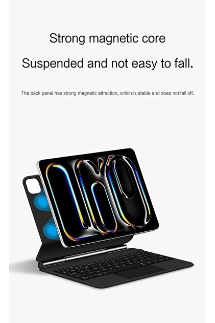 Fogy İpad Pro 11 Inç M4 Çipli 2024 Uyumlu Magic Keyboard Touchpad