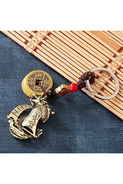 PİRAMİGO Feng Shui Bereket Şans Ejderha 5 Çin Parası Anahtarlık