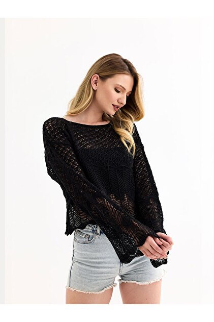Sun Art Knitting AJURLU DELİKLİ TRİKO CROP BLUZ - Fiyatı, Yorumları