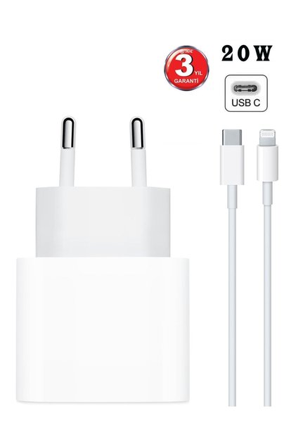 İphone X/11/12/13/14/pro/max 20w Usb-c Güç Adaptörü Ve Kablo Mfi Onaylı Set Hızlı Şarj Cihazı Type-c