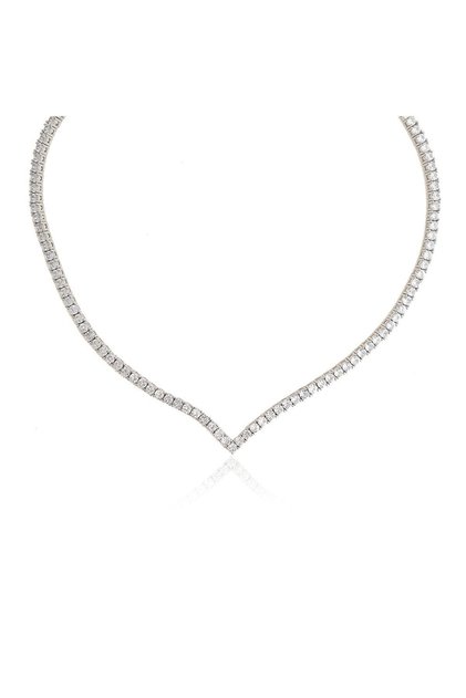 Premium V Detaylı Kristal Taşlı Rhinestone Kolye