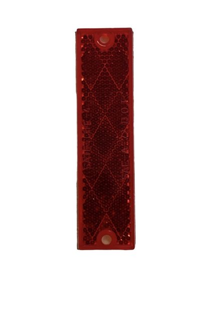 Red Screw-On & Adhesive Rectangular Reflector Cat Eye Caravan/Van/Trailer