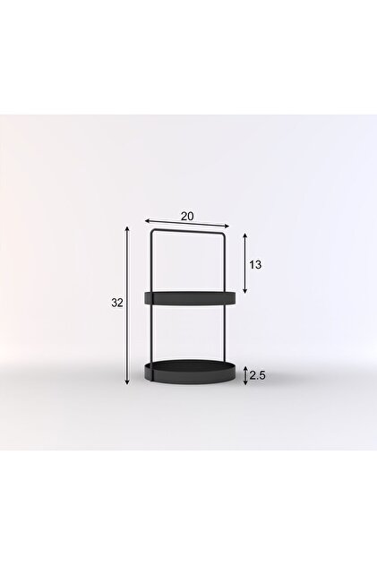 Rarart Concept Siyah 2 Katlı Metal Organizer - Çok Amaçlı Mutfak