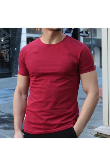 Μπλουζάκι Unisex Claret Red Crew Neck Slim Fit