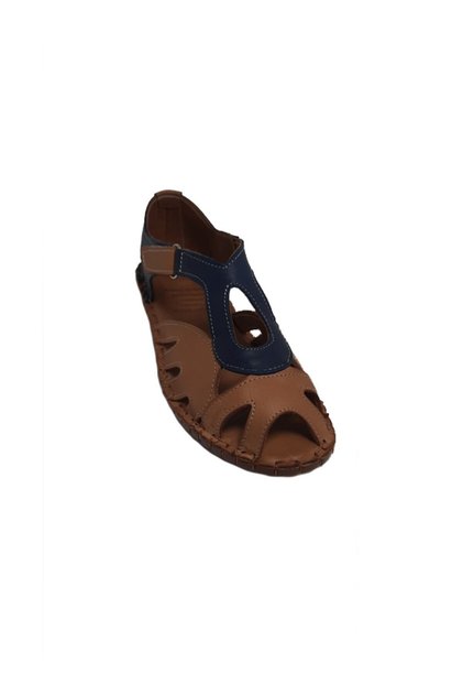 Genuine Leather Tan Navy Blue Sandals