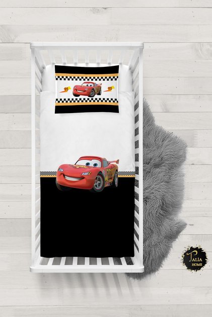 Car Lightning Mcqueen Patterned Baby Duvet Cover Set with Sheets TLABN-267