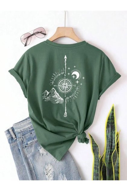 Back Printed Crew Neck Kids T-Shirt