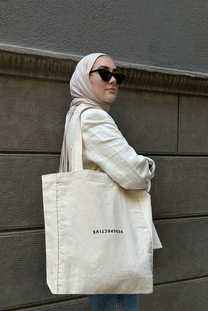 Canvas Tote Bag - Perspective (External Pocket - Internal Pocket - 320Gr - 100% Cotton)