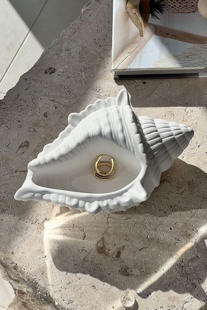 Deniz Kabuğu Şeklinde Dekoratif Tabak, Takı Tabağı