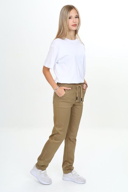 Girls' School Trousers Cotton Gabardine
