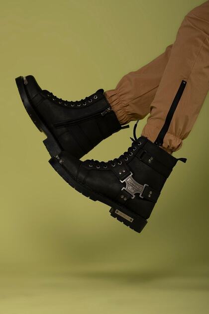 Siyah Unisex Biker Bot 0012536