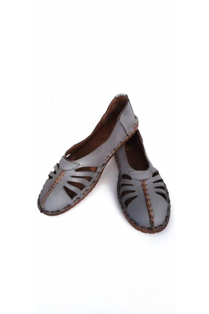 Genuine Leather Sandal Gray Ballerinas