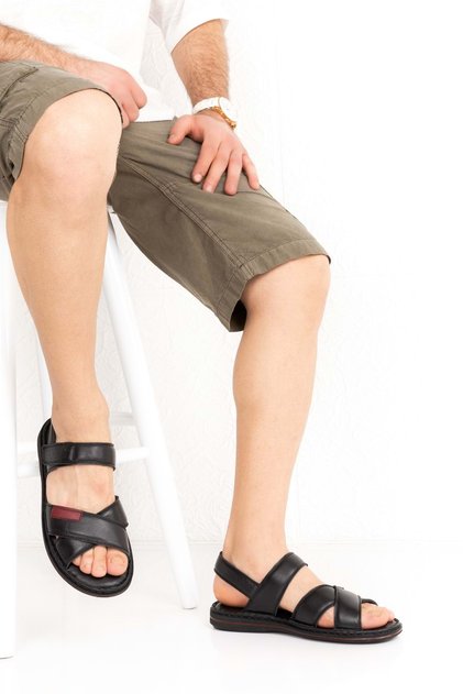 Genuine Leather Anatomical Sole Men's Sandals Kml.119