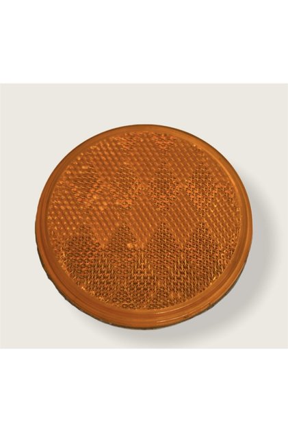 Yellow Adhesive Round Plastic Reflector Cat Eye Caravan/Van/Trailer