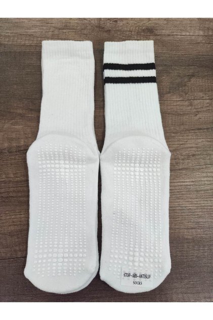 Unisex 2 Pairs of Anti-Slip Sports Socks with Cotton Soles and Anti-Slip Towel Bottoms