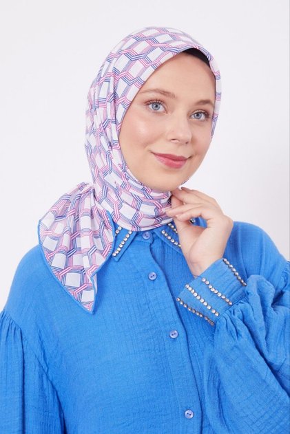 وشاح رياضي من القطن بنمط هندسي رفيع