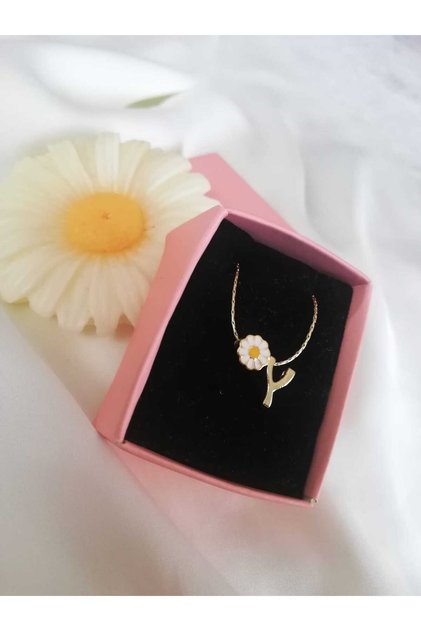 Women's Gold Mini Letter Y Necklace, Initial Necklace