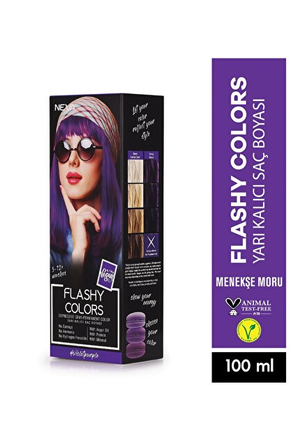 Neva Flashy Colors MENEKŞE MORU Direkt Uygulanan Yarı Kalıcı Saç
