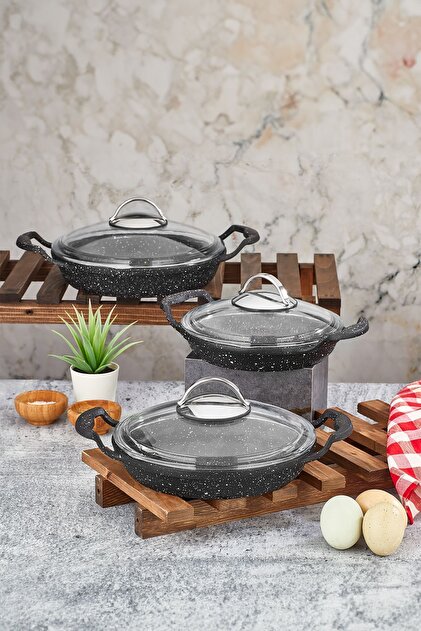 PoloChef Chef ISS-122 6 Parça Granit Döküm Sahan Seti - Cam