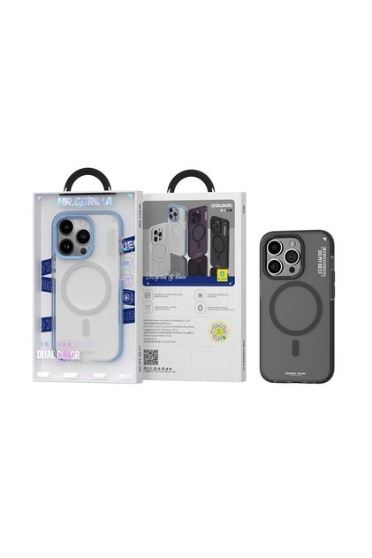 İphone 14 Pro Max Uyumlu Magsafe Şarj Özellikli Dual Color Skin Friendly Kılıf Kapak - Siyah