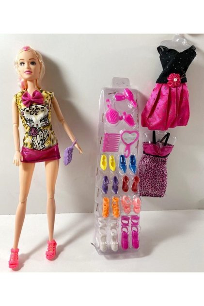 Hareketli Barbie Beauty Oyuncak Aksesuarlı Barbie Et Bebek