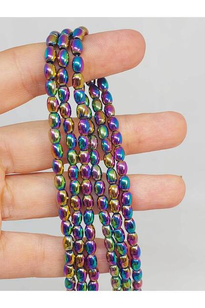 Quarter String (9cm Long!) Hematite Stone Barley Cut Quarter Strand 4*5.5mm (49632)