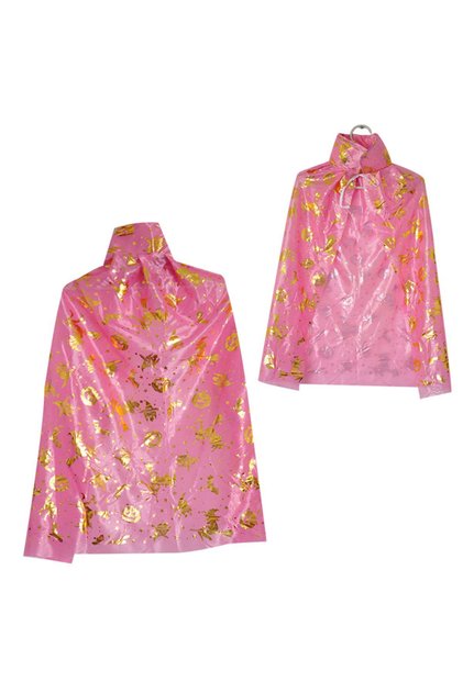 Halloween Temalı Pembe-Altın Cadı Pelerini Çocuklar İçin (75 cm)