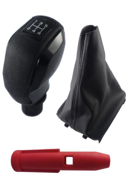 Peugeot 206 5 Forward Sporty Type Top Cover Black Detailed Gear Shift Knob and Gaiter Set