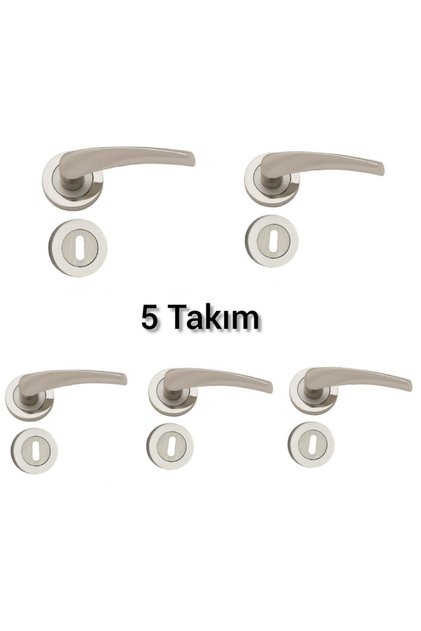 Brawo Eco Rozetli Nikel Saten Iç ( Oda ) Kapı Kolu 5 Takım