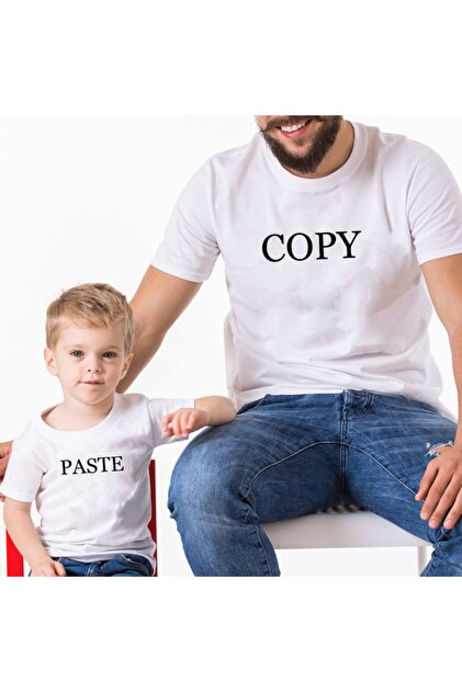 Coutoo Babalar Günü Özel Copy Paste Baba Oğul-kız Kombin T-shirt - 1