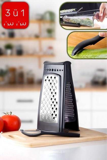 Steel Grater and Side Peeler Set with Bowl