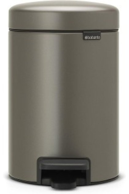 Newicon Pedal bin, 3 litre, plastic bucket - Platinum