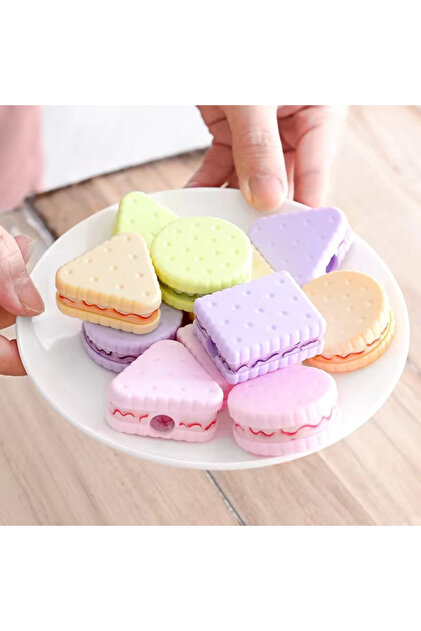 Kawaii Renkli Bisküvi Şeklinde Kalemtıraş Kalem Açacağı 1 Adet