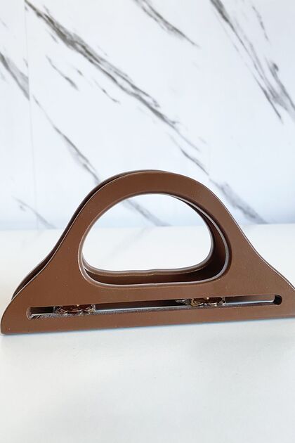 Wooden Look Plastic Bag Bursu D Model 16cm